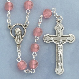 [967/PK] Rosary Glass Pink 6mm Round