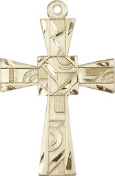 [6032GF] 14kt Gold Filled Mosaic Cross Medal