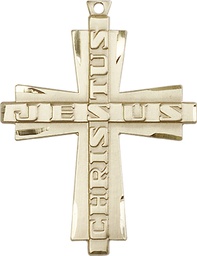 [6034GF] 14kt Gold Filled Jesus Christus Cross Medal