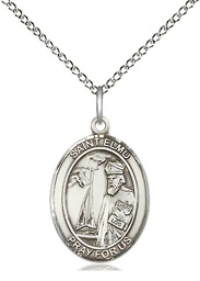 [8031SS/18SS] Sterling Silver Saint Elmo Pendant on a 18 inch Sterling Silver Light Curb chain