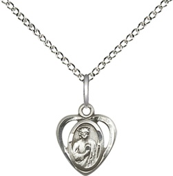 [5404SS/18SS] Sterling Silver Saint Jude Pendant on a 18 inch Sterling Silver Light Curb chain