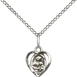 [5405SS/18SS] Sterling Silver Saint Ann Pendant on a 18 inch Sterling Silver Light Curb chain