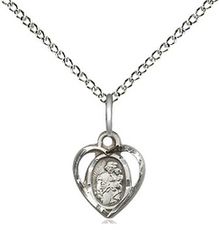 [5406SS/18SS] Sterling Silver Saint Joseph Pendant on a 18 inch Sterling Silver Light Curb chain