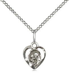 [5408SS/18SS] Sterling Silver Saint Anthony of Padua Pendant on a 18 inch Sterling Silver Light Curb chain