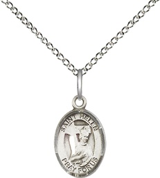 [9043SS/18SS] Sterling Silver Saint Helen Pendant on a 18 inch Sterling Silver Light Curb chain