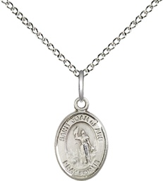 [9053SS/18SS] Sterling Silver Saint Joan of Arc Pendant on a 18 inch Sterling Silver Light Curb chain