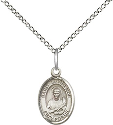 [9063SS/18SS] Sterling Silver Saint Lawrence Pendant on a 18 inch Sterling Silver Light Curb chain
