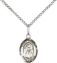 [9064SS/18SS] Sterling Silver Saint Louise de Marillac Pendant on a 18 inch Sterling Silver Light Curb chain