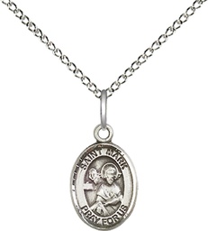 [9070SS/18SS] Sterling Silver Saint Mark the Evangelist Pendant on a 18 inch Sterling Silver Light Curb chain