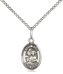 [9070SS/18SS] Sterling Silver Saint Mark the Evangelist Pendant on a 18 inch Sterling Silver Light Curb chain