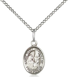 [9071SS/18SS] Sterling Silver Saint Mary Magdalene Pendant on a 18 inch Sterling Silver Light Curb chain