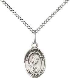 [9077SS/18SS] Sterling Silver Saint Philomena Pendant on a 18 inch Sterling Silver Light Curb chain