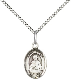 [9083SS/18SS] Sterling Silver Saint Philip the Apostle Pendant on a 18 inch Sterling Silver Light Curb chain