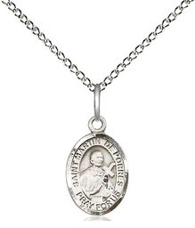 [9089SS/18SS] Sterling Silver Saint Martin de Porres Pendant on a 18 inch Sterling Silver Light Curb chain