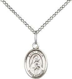 [9094SS/18SS] Sterling Silver Saint Rita of Cascia Pendant on a 18 inch Sterling Silver Light Curb chain