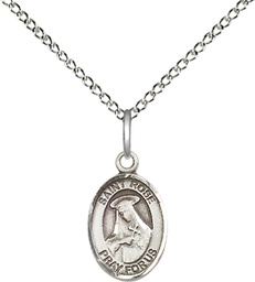 [9095SS/18SS] Sterling Silver Saint Rose of Lima Pendant on a 18 inch Sterling Silver Light Curb chain