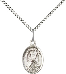 [9097SS/18SS] Sterling Silver Saint Sarah Pendant on a 18 inch Sterling Silver Light Curb chain