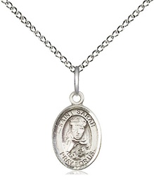 [9097SS/18SS] Sterling Silver Saint Sarah Pendant on a 18 inch Sterling Silver Light Curb chain