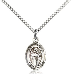 [9113SS/18SS] Sterling Silver Saint Casimir of Poland Pendant on a 18 inch Sterling Silver Light Curb chain