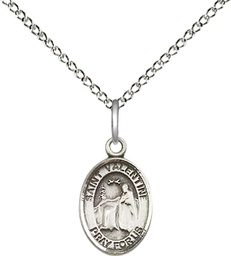 [9121SS/18SS] Sterling Silver Saint Valentine of Rome Pendant on a 18 inch Sterling Silver Light Curb chain