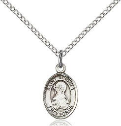 [9122SS/18SS] Sterling Silver Saint Bridget of Sweden Pendant on a 18 inch Sterling Silver Light Curb chain