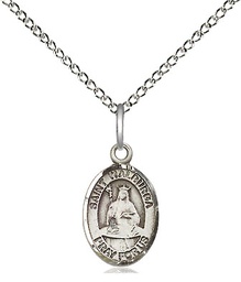 [9126SS/18SS] Sterling Silver Saint Walburga Pendant on a 18 inch Sterling Silver Light Curb chain