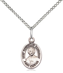 [9131SS/18SS] Sterling Silver Saint Marcellin Champagnat Pendant on a 18 inch Sterling Silver Light Curb chain