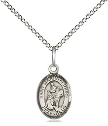 [9200SS/18SS] Sterling Silver Saint Martin of Tours Pendant on a 18 inch Sterling Silver Light Curb chain