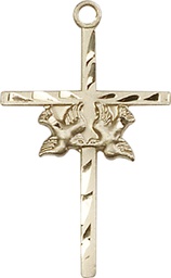[5927GF] 14kt Gold Filled Doves Cross Medal