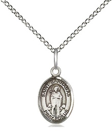 [9216SS/18SS] Sterling Silver Saint Barnabas Pendant on a 18 inch Sterling Silver Light Curb chain