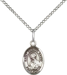 [9227SS/18SS] Sterling Silver Saint Dominic Savio Pendant on a 18 inch Sterling Silver Light Curb chain