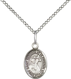[9233SS/18SS] Sterling Silver Saint Bernard of Clairvaux Pendant on a 18 inch Sterling Silver Light Curb chain
