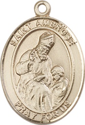 [8137GF] 14kt Gold Filled Saint Ambrose Medal