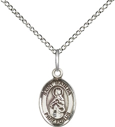 [9239SS/18SS] Sterling Silver Saint Matilda Pendant on a 18 inch Sterling Silver Light Curb chain