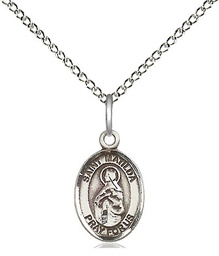 [9239SS/18SS] Sterling Silver Saint Matilda Pendant on a 18 inch Sterling Silver Light Curb chain