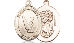[8142GF] 14kt Gold Filled Saint Christopher Gymnastics Medal