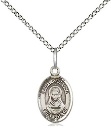[9252SS/18SS] Sterling Silver Saint Rebecca Pendant on a 18 inch Sterling Silver Light Curb chain