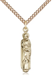 [5937GF/24GF] 14kt Gold Filled Saint Joseph Pendant on a 24 inch Gold Filled Heavy Curb chain