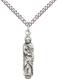 [5937SS/24SS] Sterling Silver Saint Joseph Pendant on a 24 inch Sterling Silver Heavy Curb chain