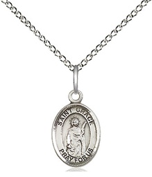[9255SS/18SS] Sterling Silver Saint Grace Pendant on a 18 inch Sterling Silver Light Curb chain