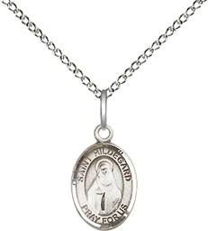 [9260SS/18SS] Sterling Silver Saint Hildegard von Bingen Pendant on a 18 inch Sterling Silver Light Curb chain