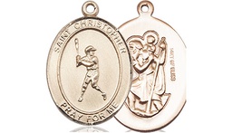 [8150GF] 14kt Gold Filled Saint Christopher Baseball Medal