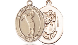 [8152GF] 14kt Gold Filled Saint Christopher Golf Medal