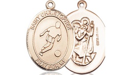 [8154GF] 14kt Gold Filled Saint Christopher Soccer Medal