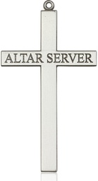 [5952SS] Sterling Silver Alter Server Cross Medal