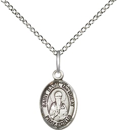 [9275SS/18SS] Sterling Silver Saint Basil the Great Pendant on a 18 inch Sterling Silver Light Curb chain