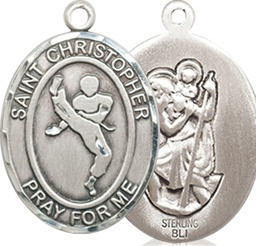 [8158SS] Sterling Silver Saint Christopher Martial Arts Medal