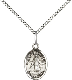 [9283SS/18SS] Sterling Silver Blessed Karolina Kozkowna Pendant on a 18 inch Sterling Silver Light Curb chain