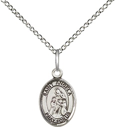 [9284SS/18SS] Sterling Silver Saint Angela Merici Pendant on a 18 inch Sterling Silver Light Curb chain