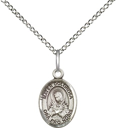 [9290SS/18SS] Sterling Silver Mater Dolorosa Pendant on a 18 inch Sterling Silver Light Curb chain